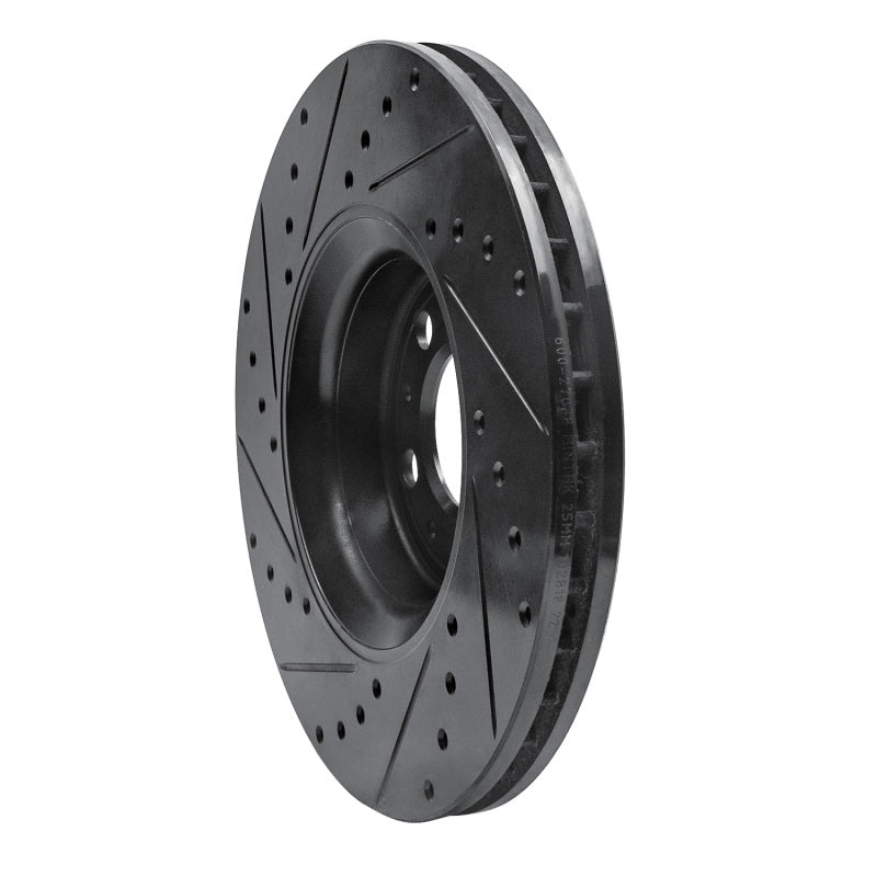 R1 Concepts R1 03-09 Volvo XC90 Front Right Drilled & Slotted Black Brake Rotor