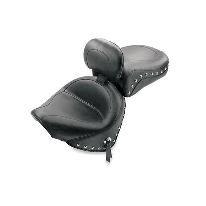 Mustang Motorcycle Mustang 00-11 Yamaha V-Star 1100 Classic,02-11 V-Star 1100 Silverado Touring 2PC Seat w/Studs- Black