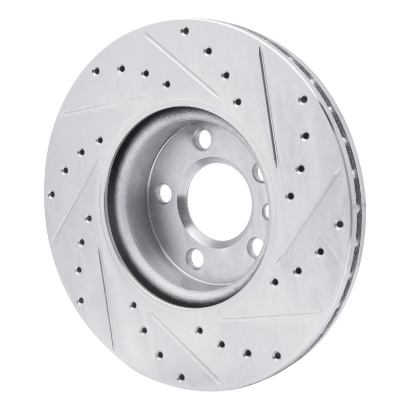 R1 Concepts R1 01-03 Volkswagen EuroVan Front Left Drilled & Slotted Silver Brake Rotor