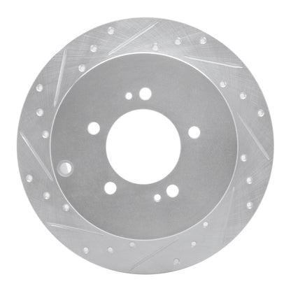R1 Concepts R1 07-15 Mitsubishi Outlander Rear Left Drilled & Slotted Silver Brake Rotor