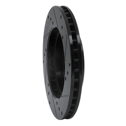 R1 Concepts R1 88-07 Dodge Colt Front Left Drilled & Slotted Black Brake Rotor