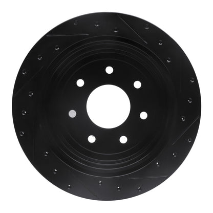 R1 Concepts R1 04-11 Ford F-150 RWD Rear Left Drilled & Slotted Black Brake Rotor