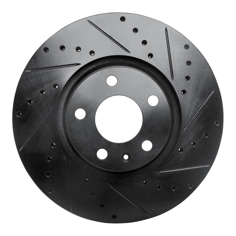 R1 Concepts R1 05-11 Audi A6 (USA/Canada) Front Right Drilled & Slotted Black Brake Rotor