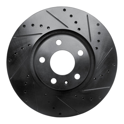 R1 Concepts R1 05-11 Audi A6 (USA/Canada) Front Right Drilled & Slotted Black Brake Rotor