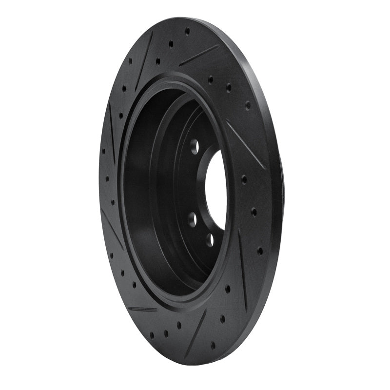 R1 Concepts R1 89-95 BMW 525I (USA/Canada) Rear Right Drilled & Slotted Black Brake Rotor