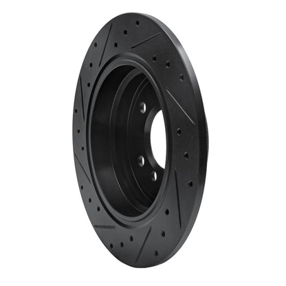 R1 Concepts R1 89-95 BMW 525I (USA/Canada) Rear Right Drilled & Slotted Black Brake Rotor