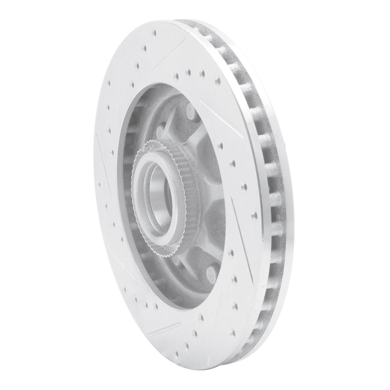 R1 Concepts R1 97-04 Ford F-150 RWD Front Right Drilled & Slotted Silver Brake Rotor