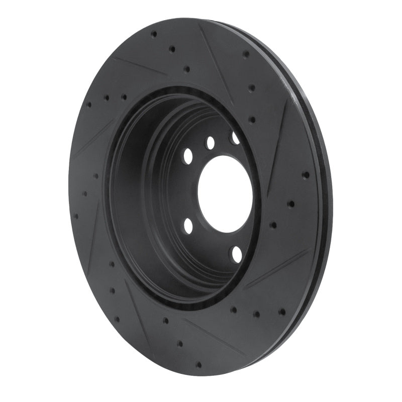 R1 Concepts R1 12-20 BMW 330I Rear Left Drilled & Slotted Black Brake Rotor
