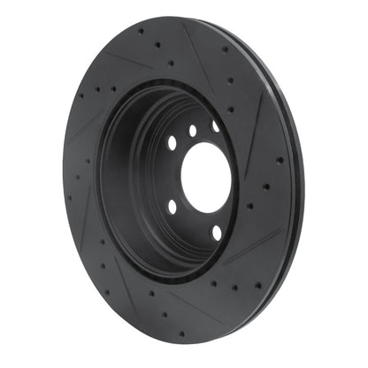 R1 Concepts R1 12-20 BMW 330I Rear Left Drilled & Slotted Black Brake Rotor