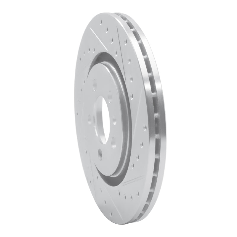 R1 Concepts R1 92-95 Volkswagen Jetta Sedan Front Right Drilled & Slotted Silver Brake Rotor