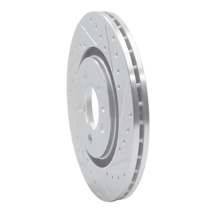 R1 Concepts R1 92-95 Volkswagen Jetta Sedan Front Right Drilled & Slotted Silver Brake Rotor