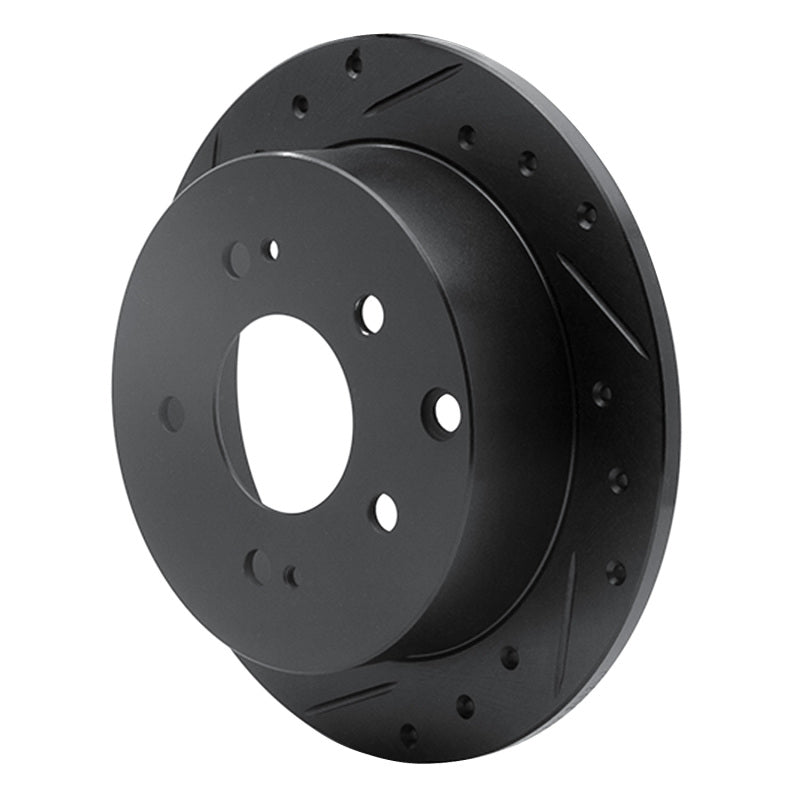 R1 Concepts R1 04-12 Mitsubishi Eclipse Rear Left Drilled & Slotted Black Brake Rotor