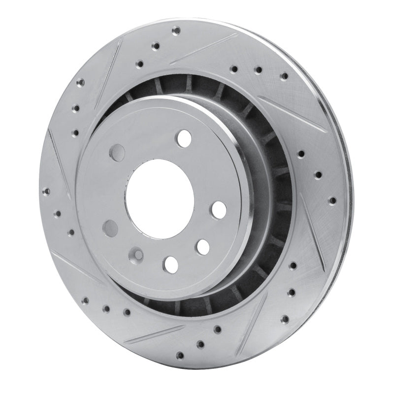 R1 Concepts R1 2002-2010 Saab 9-5 Rear Left Drilled & Slotted Silver Brake Rotor