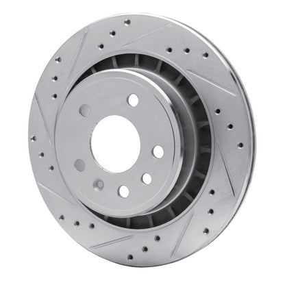 R1 Concepts R1 2002-2010 Saab 9-5 Rear Left Drilled & Slotted Silver Brake Rotor