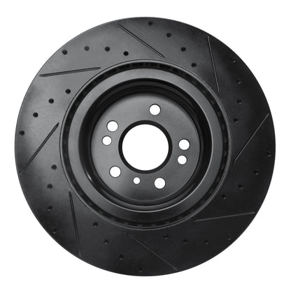 R1 Concepts R1 13-19 Mercedes-Benz GLE400 Front Left Drilled & Slotted Black Brake Rotor