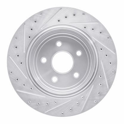 R1 Concepts R1 06-10 Jeep Grand Cherokee Rear Right Drilled & Slotted Silver Brake Rotor