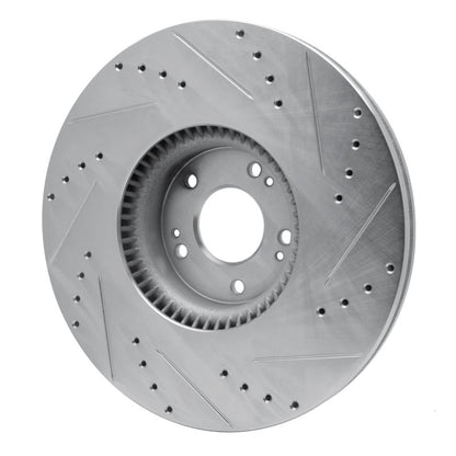 R1 Concepts R1 12-17 Genesis G80 Front Left Drilled & Slotted Silver Brake Rotor
