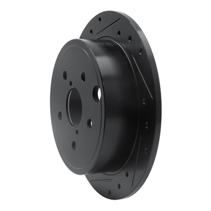 R1 Concepts R1 15-21 Subaru WRX Rear Left Drilled & Slotted Black Brake Rotor