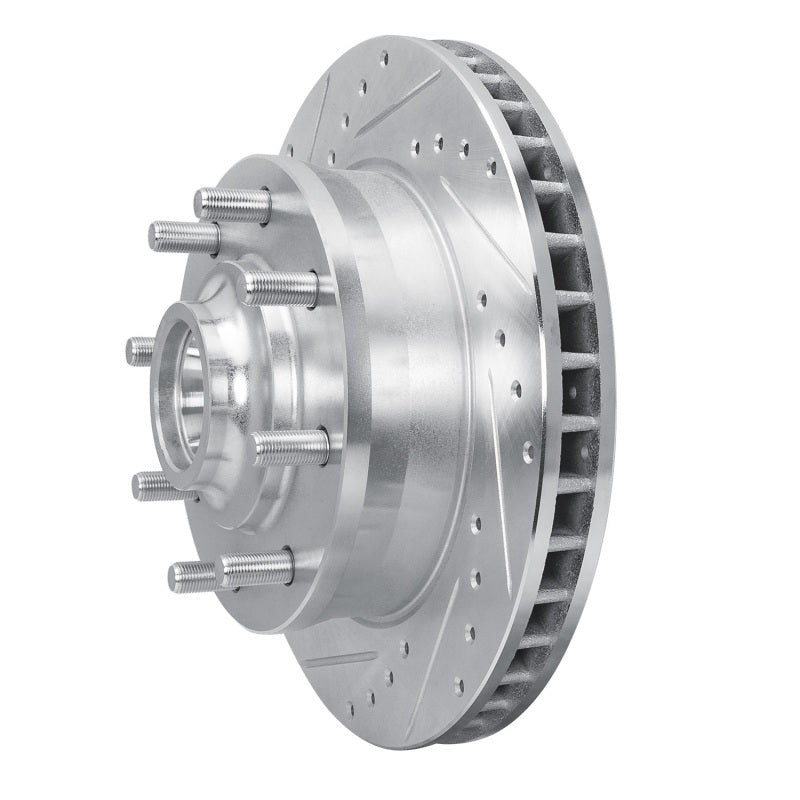 R1 Concepts R1 93-95 Chevrolet G30 Front Left Drilled & Slotted Silver Brake Rotor
