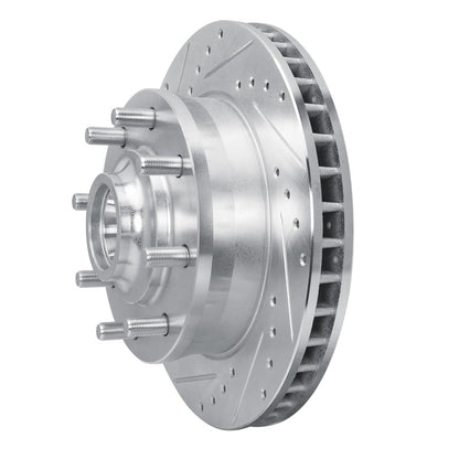 R1 Concepts R1 93-95 Chevrolet G30 Front Left Drilled & Slotted Silver Brake Rotor