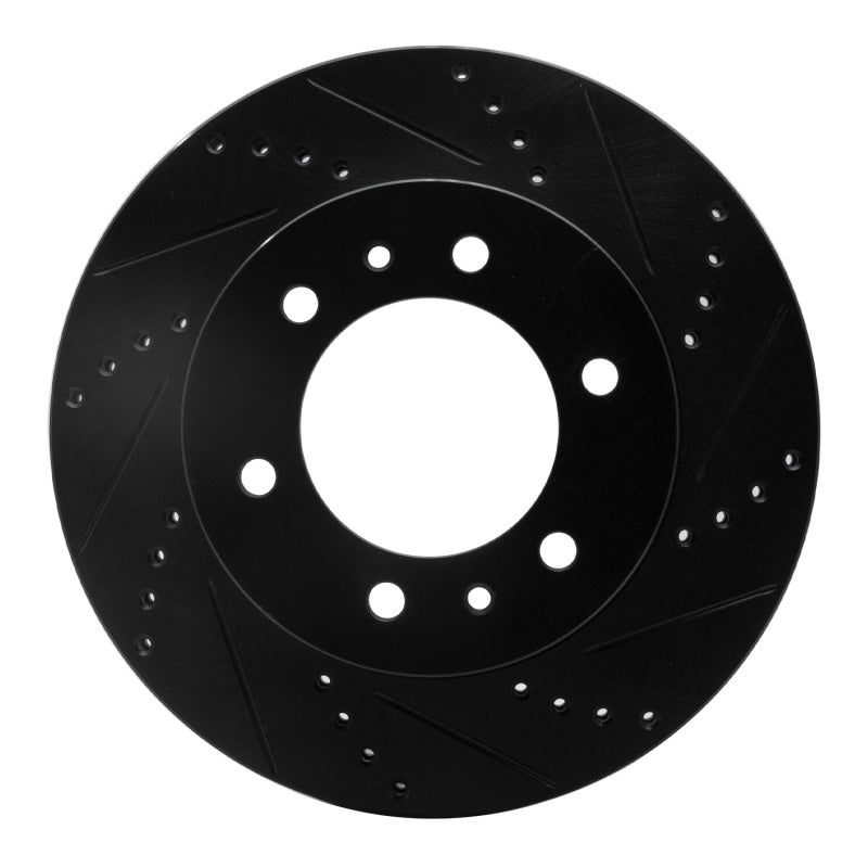 R1 Concepts R1 06-10 Hummer H3T Front Right Drilled & Slotted Black Brake Rotor