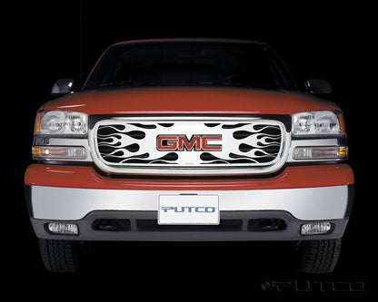 Putco 94-98 GMC Sierra - w/ Logo CutOut (excl 3500) Flaming Inferno Stainless Steel Grille