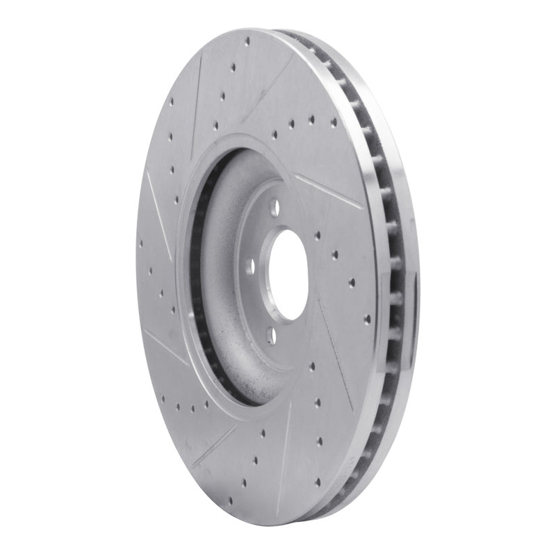 R1 Concepts R1 10-24 Jaguar XF Front Right Drilled & Slotted Silver Brake Rotor