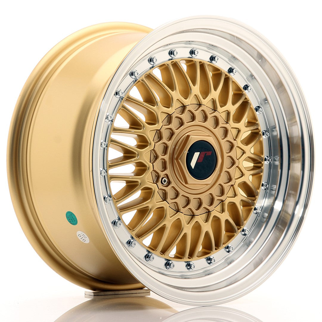 JR Wheels JR91680XX2574GD - JR9 16x8 ET25 BLANK Gold w/ Machined Lip