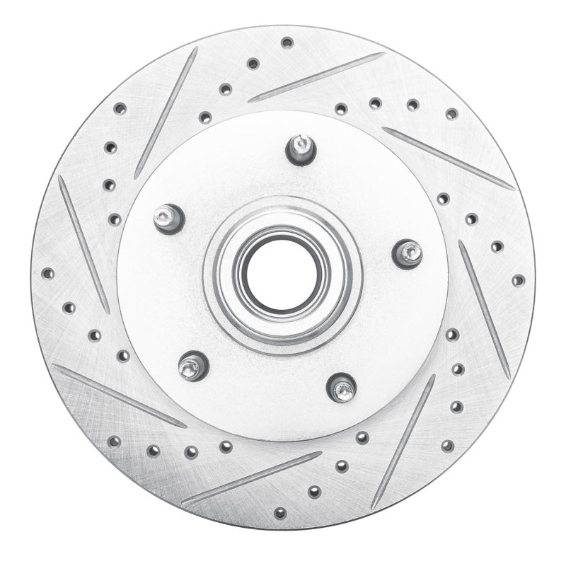 R1 Concepts R1 94-01 Ford E-150 Econoline Club Wagon Front Left Drilled & Slotted Silver Brake Rotor