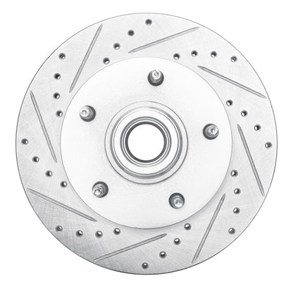 R1 Concepts R1 94-01 Ford E-150 Econoline Club Wagon Front Left Drilled & Slotted Silver Brake Rotor