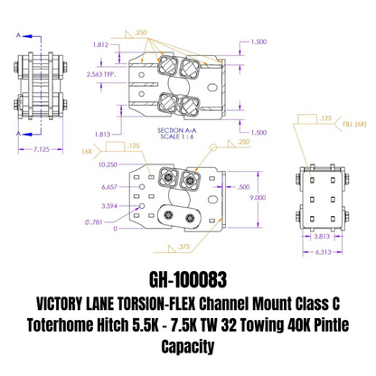 GEN-Y Hitch Gen-Y Victory Lane Torsion-Flex Channel Mount Class C Toterhome Hitch (5.5K-7.5K TW)