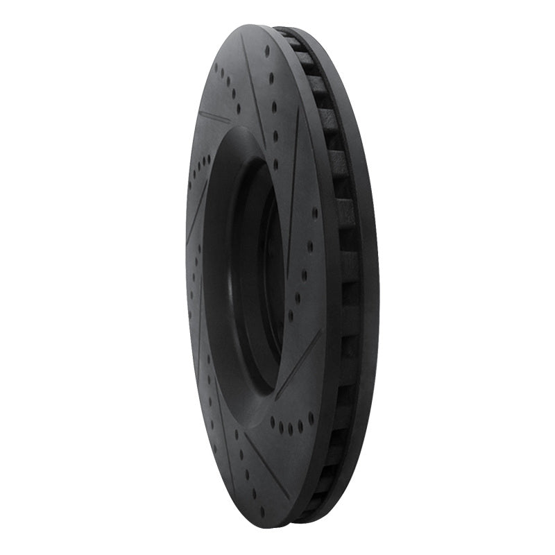 R1 Concepts R1 08-11 Audi TT Quattro Front Left Drilled & Slotted Black Brake Rotor