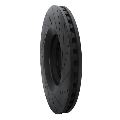 R1 Concepts R1 08-11 Audi TT Quattro Front Left Drilled & Slotted Black Brake Rotor