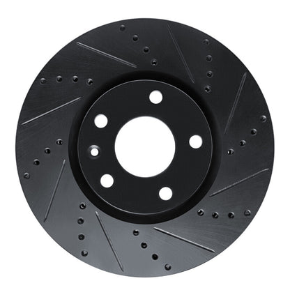 R1 Concepts R1 14-19 Chevrolet Corvette Front Right Drilled & Slotted Black Brake Rotor