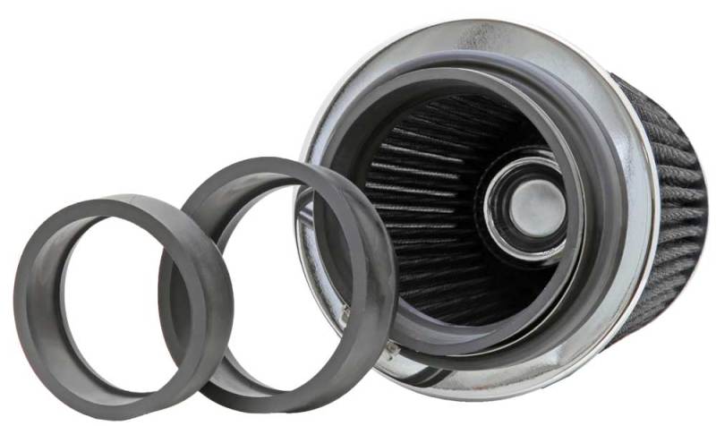 K&N Engineering K&N Universal Filter Chrome Round Tapered White - 4in Flange ID x 1.125in Flange Length x 5.5in H