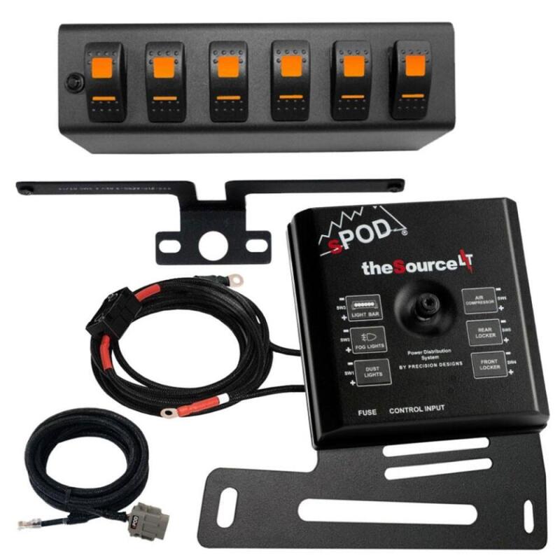 sPOD 07-08 Jeep Wrangler JK SourceLT w/Green LED Switch Panel