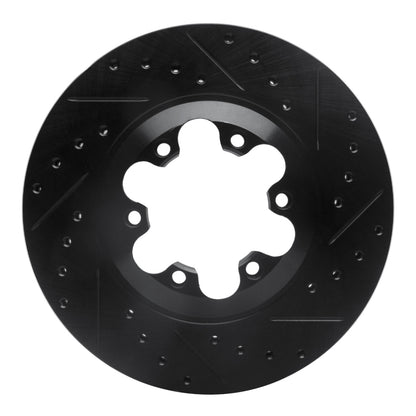 R1 Concepts R1 04-08 Chevrolet Colorado Front Right Drilled & Slotted Black Brake Rotor