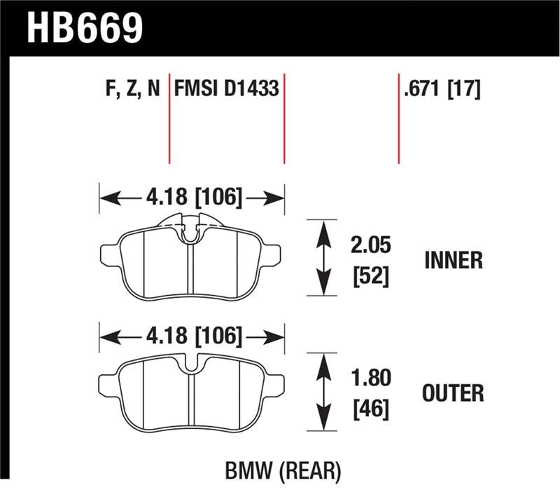 Hawk Performance Hawk 09-12 BMW Z4 Rear Street Brake Pads