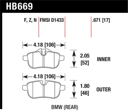 Hawk Performance Hawk 09-12 BMW Z4 Rear Street Brake Pads