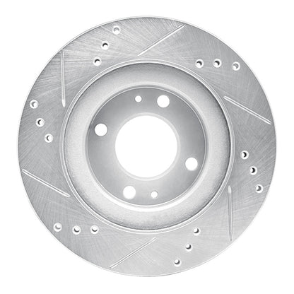 R1 Concepts R1 12-17 Mitsubishi I-MIEV Front Right Drilled & Slotted Silver Brake Rotor