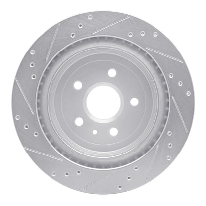 R1 Concepts R1 08-14 Cadillac CTS Rear Right Drilled & Slotted Silver Brake Rotor