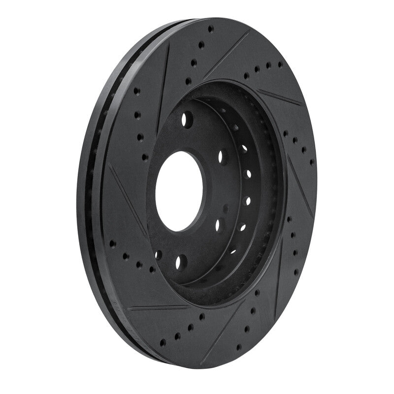 R1 Concepts R1 09-20 Chevrolet TAHOE Front Right Drilled & Slotted Black Brake Rotor