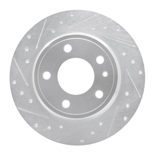 R1 Concepts R1 87-92 BMW 735I Rear Left Drilled & Slotted Silver Brake Rotor