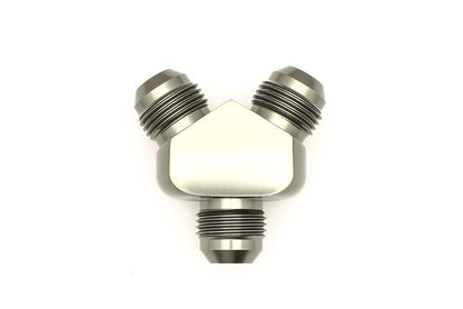 DeatschWerks 8AN Male Flare + 8AN Male Flare To 8AN Male Flare Y-Block Fitting