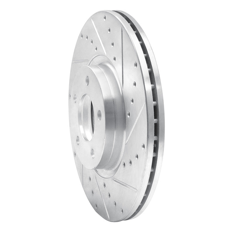 R1 Concepts R1 88-91 Mazda 929 Front Right Drilled & Slotted Silver Brake Rotor