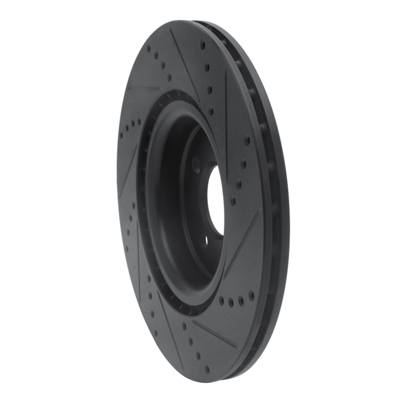 R1 Concepts R1 09-14 Mini Cooper (Excl Clubman) Front Left Drilled & Slotted Black Brake Rotor