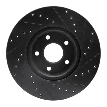 R1 Concepts R1 04-19 Ford C-MAX Front Left Drilled & Slotted Black Brake Rotor