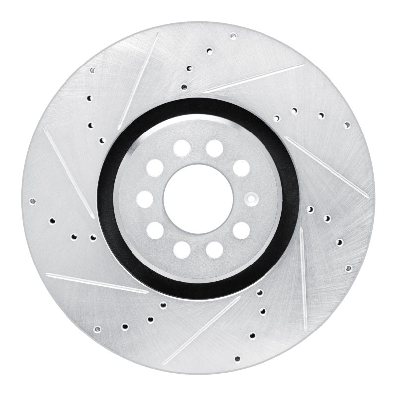R1 Concepts R1 04-06 Audi TT Quattro Left Front Drilled & Slotted Silver Brake Rotor