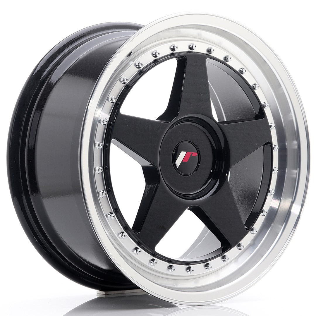 JR Wheels JR61885XX2074GBL - JR6 18x8,5 ET20-40 BLANK Gloss Black w/ Machined Lip