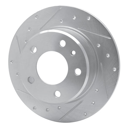 R1 Concepts R1 78-81 BMW 733I Rear Left Drilled & Slotted Silver Brake Rotor